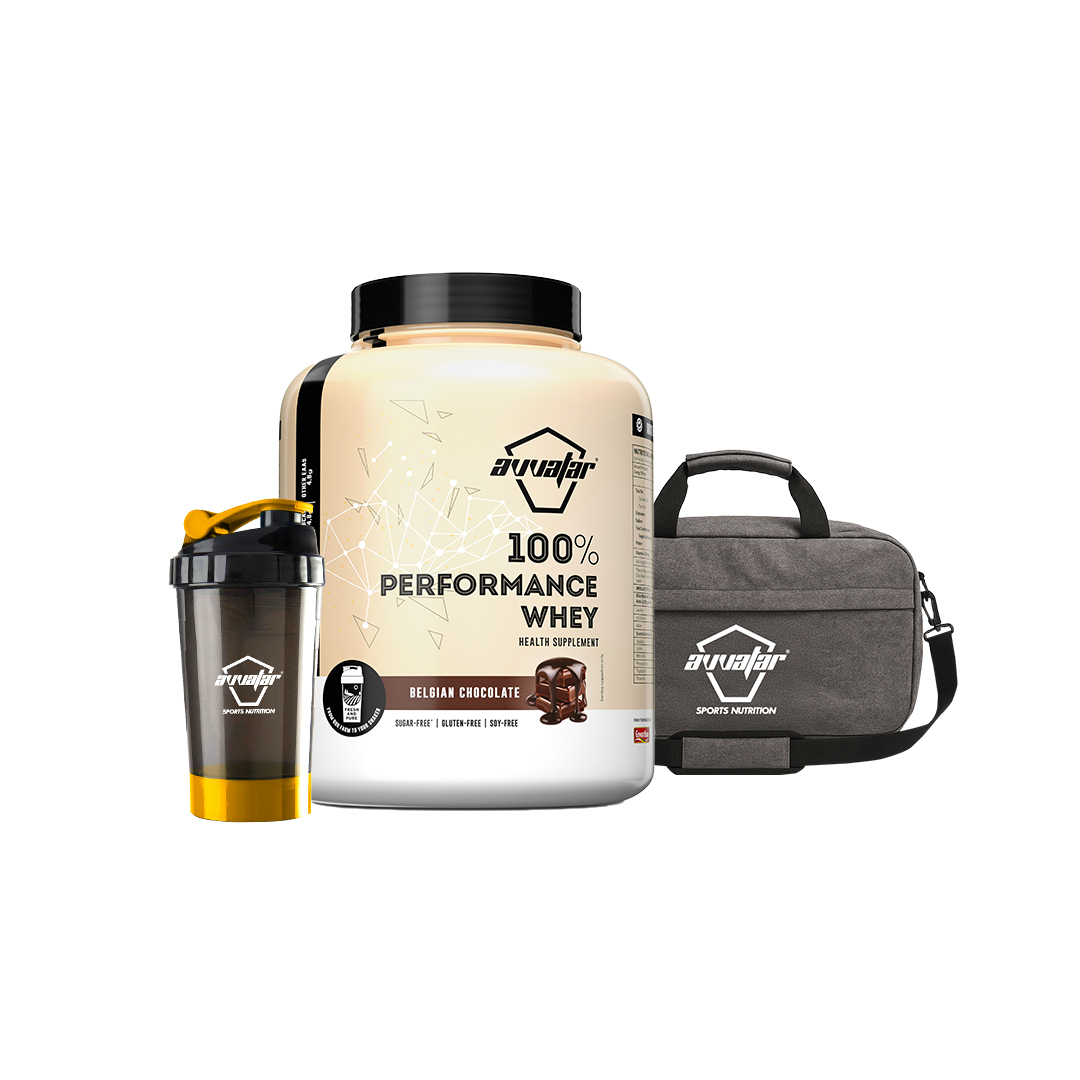 Enjoy the rich flavor of Belgian Chocolate in our 1 kg Performance whey protein powder. Elevate your workouts with Avvatar's irresistible offering. Order now!